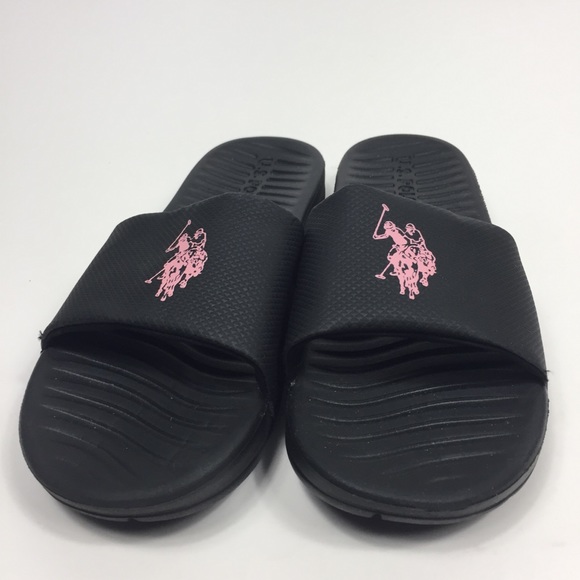 US Polo Association black & pink slides. Size 7 - Picture 4 of 8